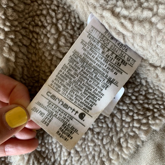 Carhartt men’s J284 FWD Brown Hooded Jacket Sherpa Lined XXL Snap Button - Picture 13 of 13